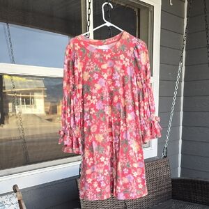 Bonnie Jean Pink Floral Kids Casual Dress